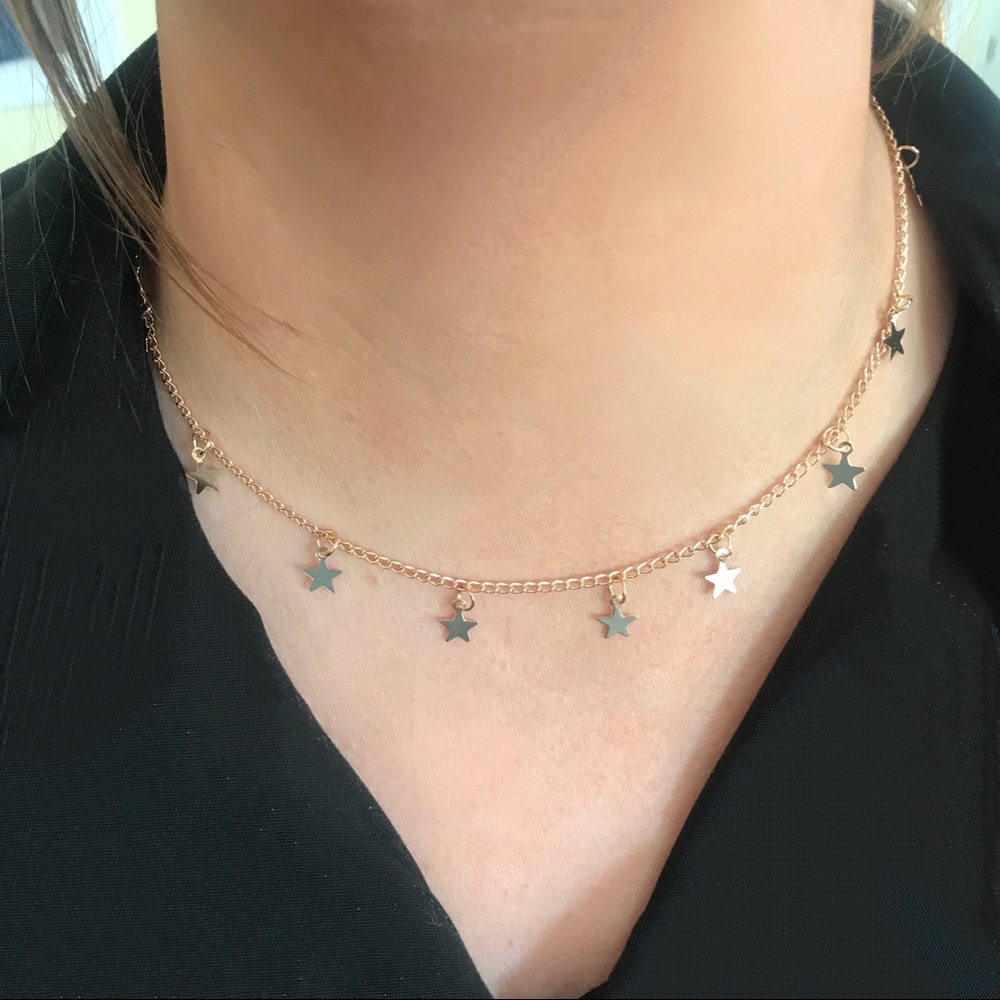 🆕gold and silver star choker / necklace - Picture 2 of 6